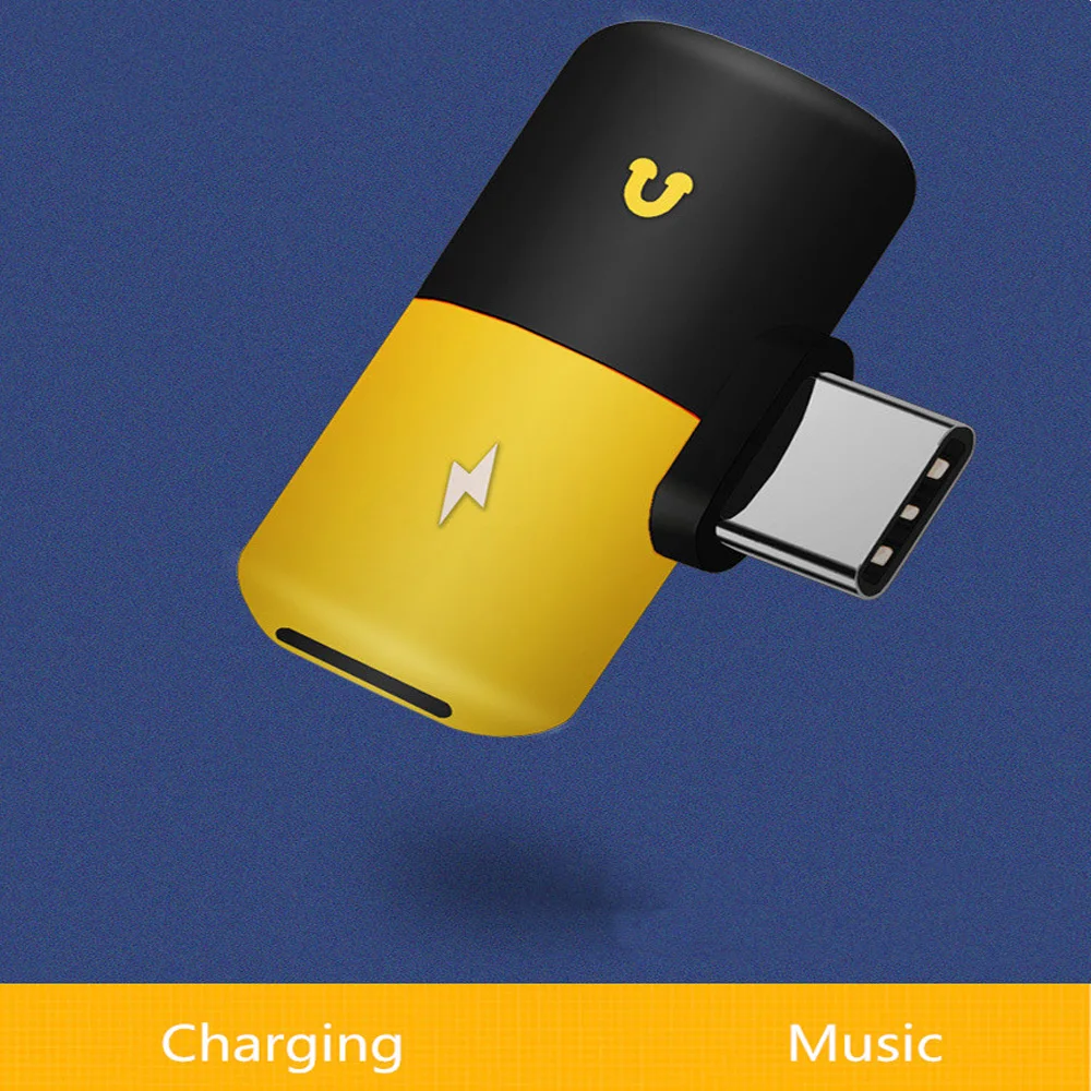 

Dual Headphone Jack Type c Adapter 2 In 1 Audio Charger For Samsung HTC Huawei Splitter Audio Converter For Xiaomi Mi8 Chraging