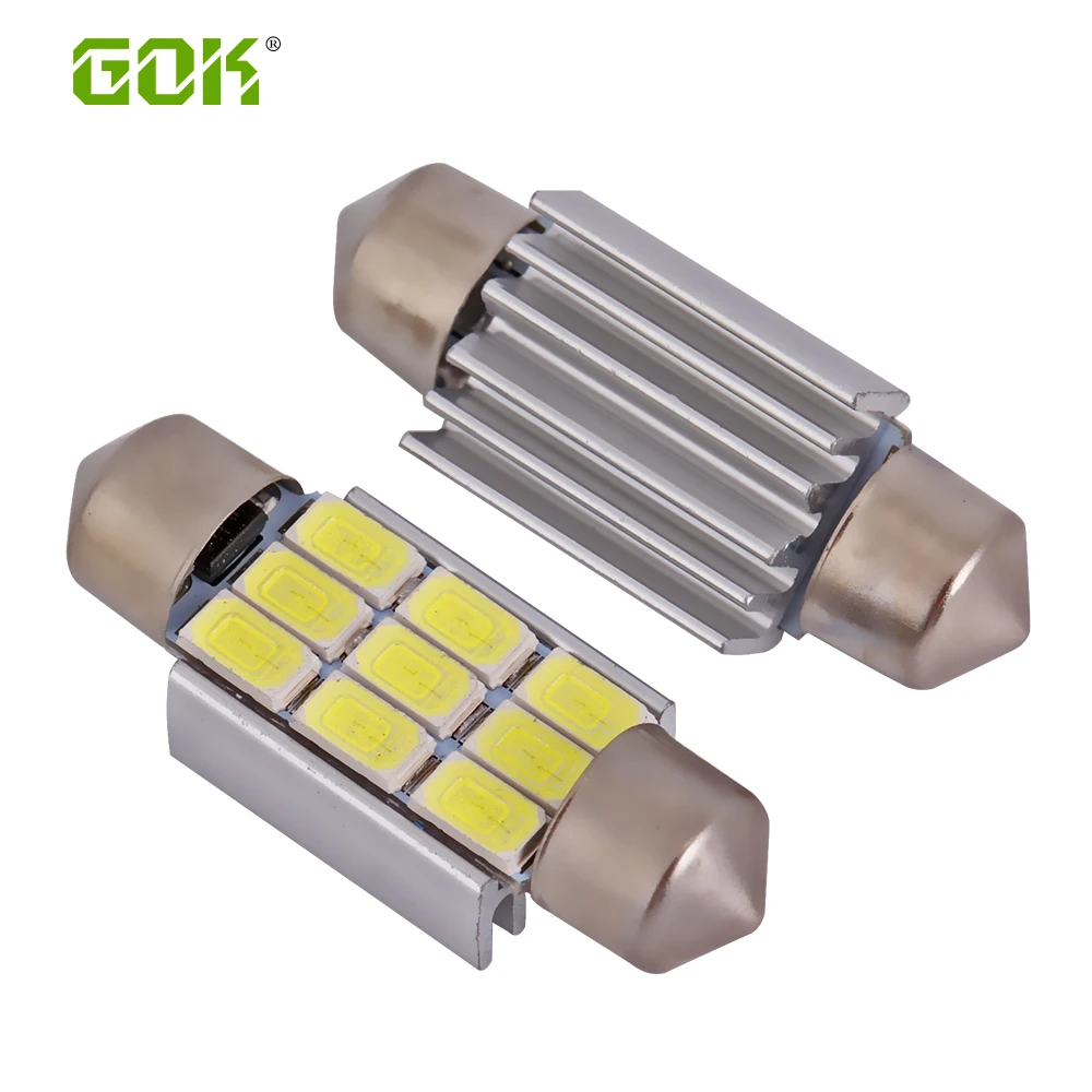12 В 10 шт./лот гирлянда 36 мм 39 42 купольная 9SMD 5630 5730 LED CANBUS освещение для салона