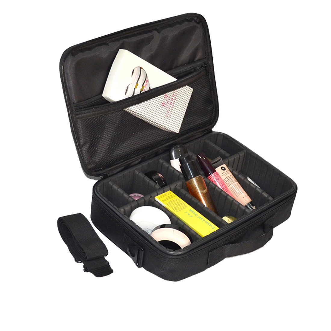 Органайзер для макияжа Профессиональный макияж коробка художника большие сумки милый корейский чемодан кейс для косметики макияж кисти хранилище инструментов - Цвет: BlackA