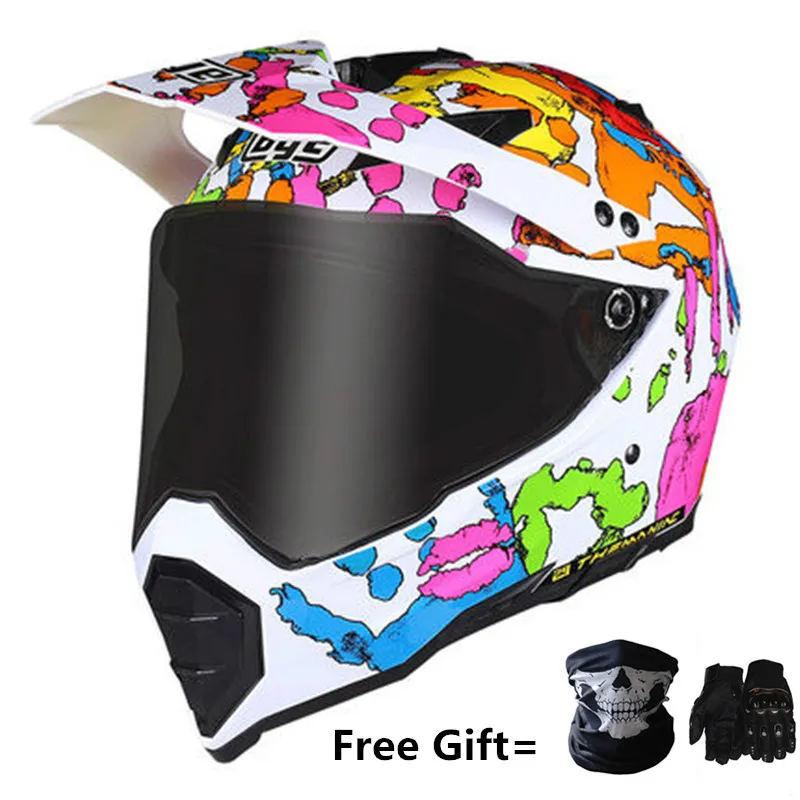 Специальное предложение, полный шлем для мотоциклистов, гоночный шлем для мотокросса, шлем для мотокросса в горошек, шлем для мотоциклистов, полный шлем, Размеры S до XXL - Цвет: palm-dark lens