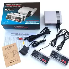 DHL 60 шт. мини ретро классическая видеоигра консоль встроенный 620 игр 8 бит PAL и NTSC семья ТВ Портативный игровой плеер двойные геймпады