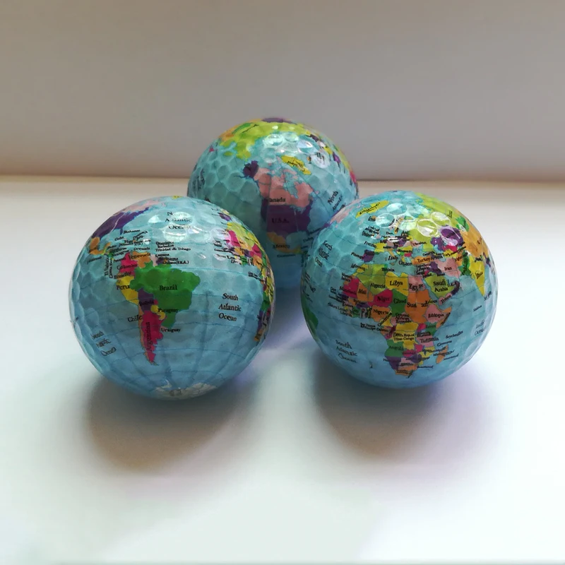 Мячи для гольфа глобус Карта шары Открытый спортивные игры в гольф Training КОНКУРС МАТЧ резиновые шарики подарок