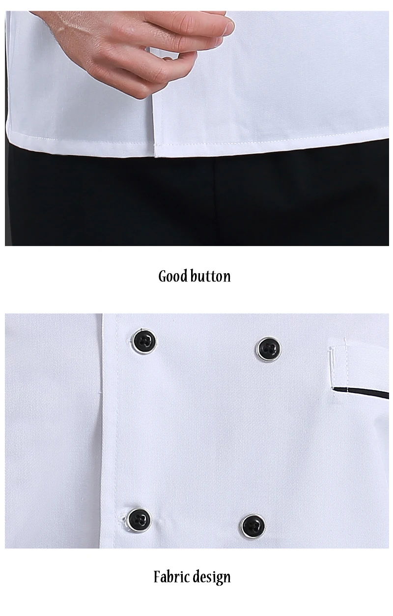 Короткий рукав белый унисекс форма шеф-повара пальто шеф-повар одежда и фартук хлебобулочные изделия услуги кухня куртка в ресторане