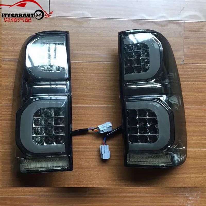  auto accessories led rear lights tail lamp fit for hilux vigo car led brake lights rear lamp black 