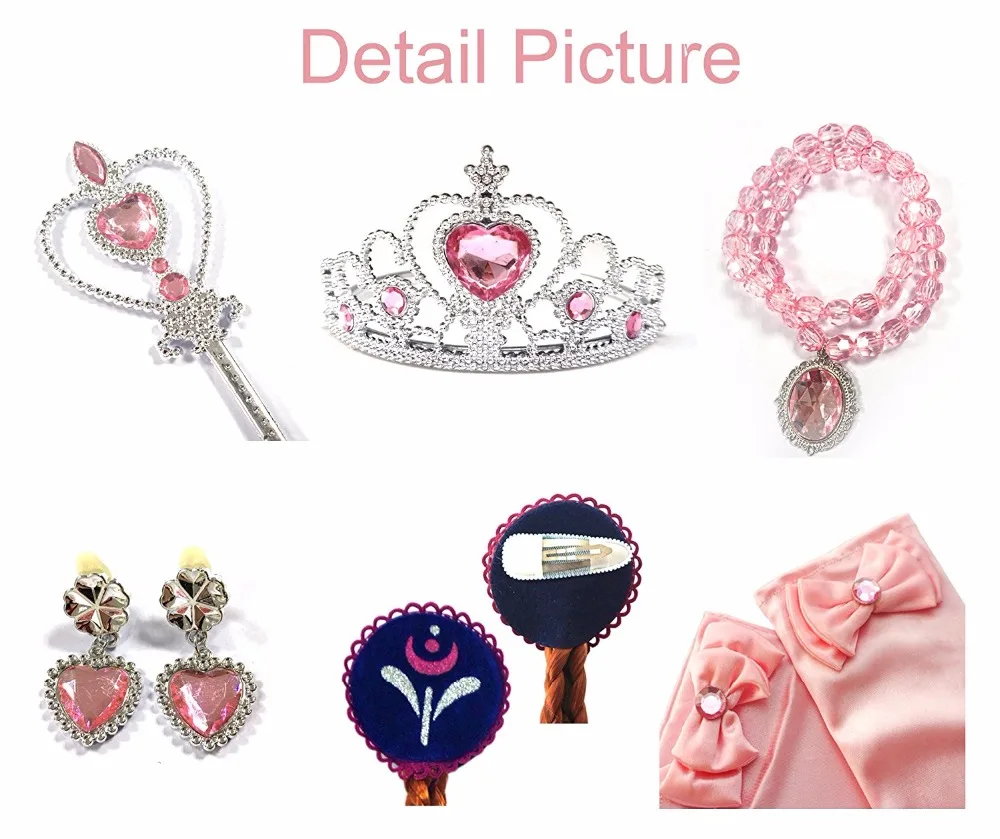 Baby Girl Kids Princess Party Decorations Anna Elsa Dress up Accessories Crown Wig Magic Wand Glove for Frozen Party Costume