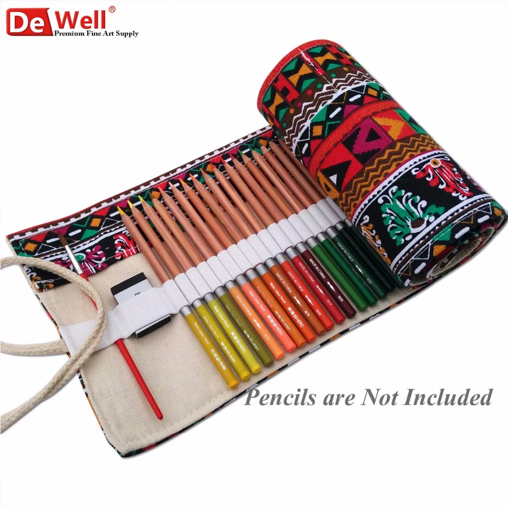 48 48//72 Colors Premium Art Watercolors Colored Pencils Set for Sketch Artists with Roll-up Canvas Pencil Case