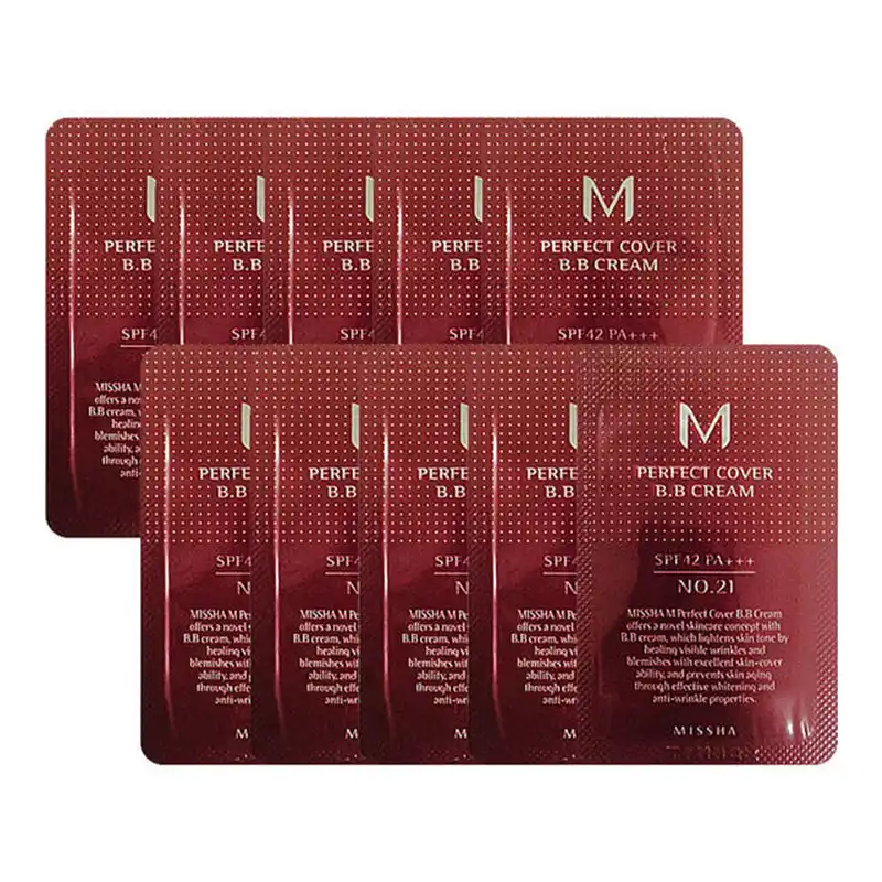 Корейская Косметика 10 шт./лот Missha M идеальное покрытие BB крем SPF42 PA +++ образцы № 21/№
