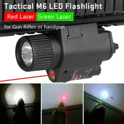 Тактический M6 осветитель Torch Light Охота фонарик с красный или зеленый лазер для винтовки страйкбол PP15-0003