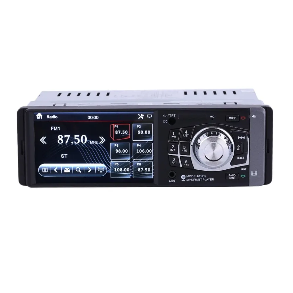 

Car MP5 Player 4.1 Inch 1 Din HD 1080P Screen Stereo Radio Bluetooth Music Player FM Audio Radio Support TF Card EU Plug