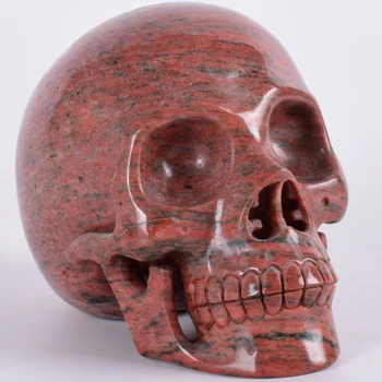 

Statue Skull 5 Inch 1354 g Natural Sesame Stone Hand Craving Crystal Human Head Figurine Gemstone Healing Decor Art Collectible