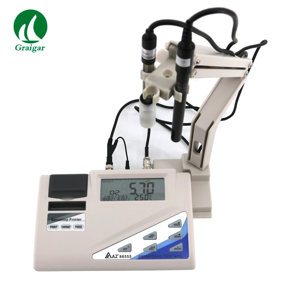 PH Conductivity Meter AZ86555 BenchTop Printer With Salinometer Collect