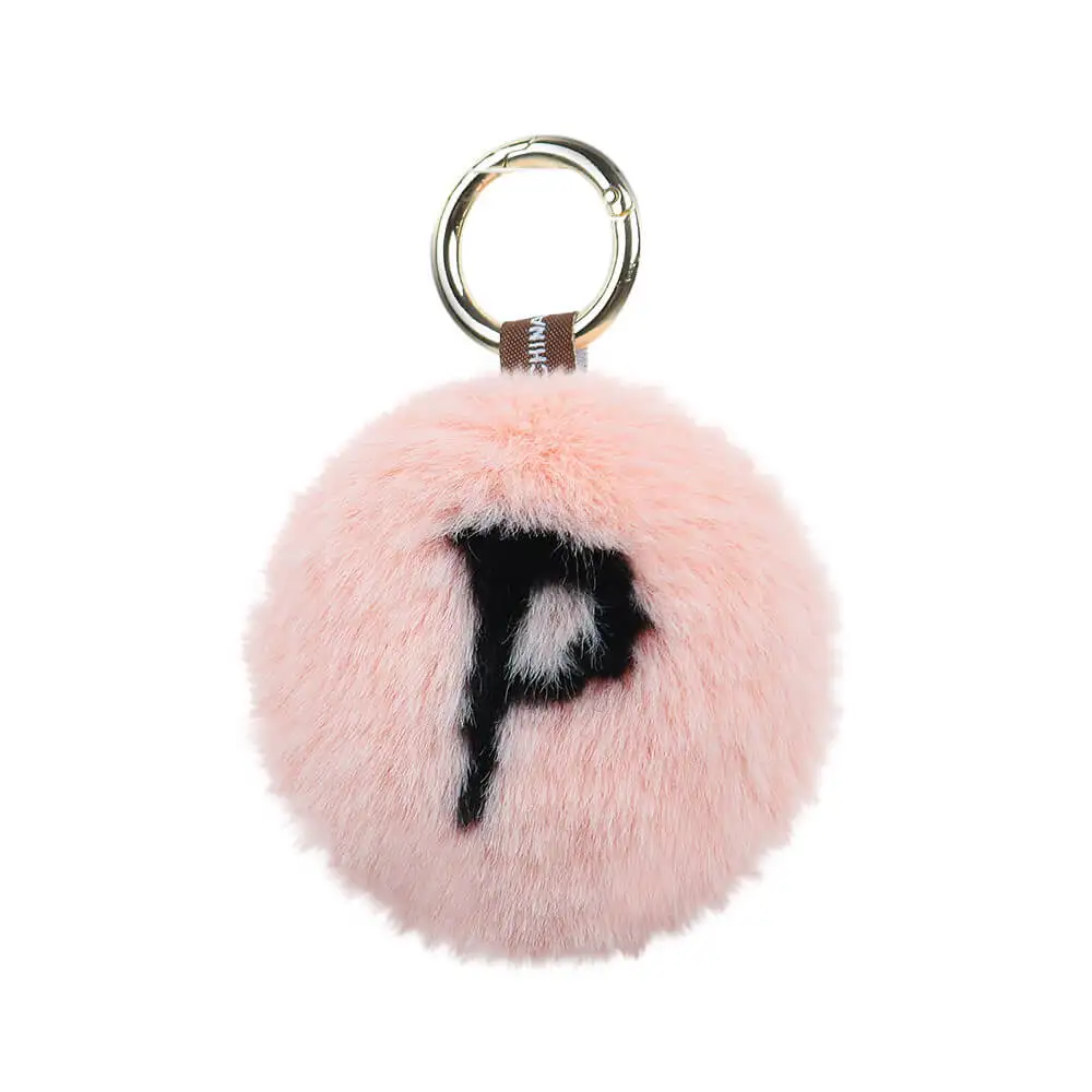 P Imitation Otter Rabbit Heart-Shaped Plush Ball Letter Keychain Alloy Material Pendant Accessories Wholesale#4JY10 - Цвет: P