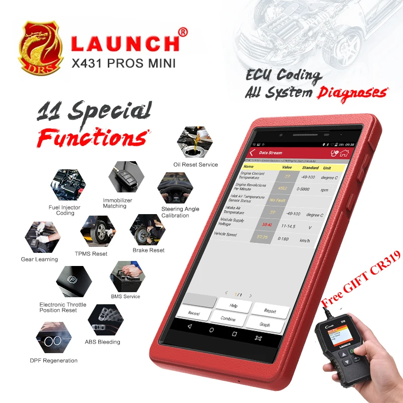 

100% original Launch X431 Pro 7'' Advanced Professional diagnostic tool 7'' scanner Wifi/Bluetooth function free Update Online