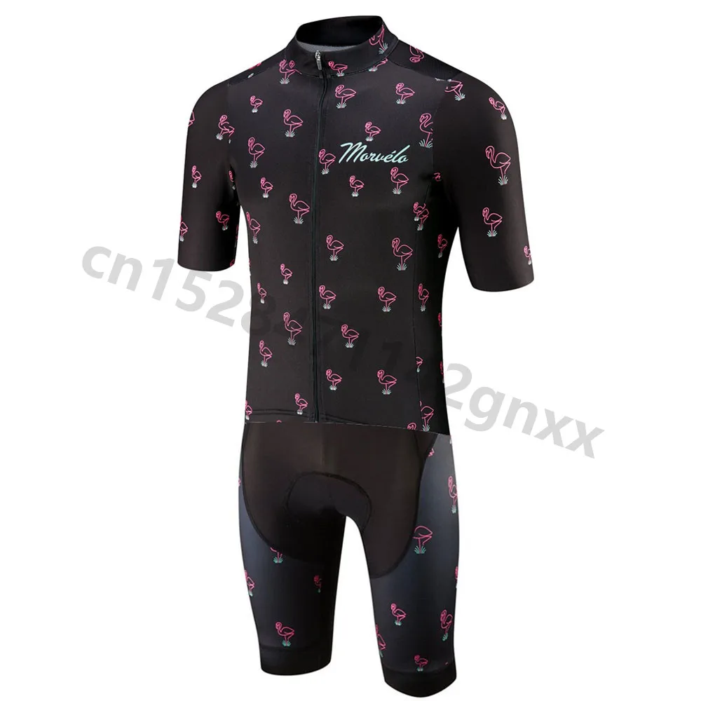 

2019 Morvelo Men Short Sleeve Cycling Jersey Set Pro team Skinsuit Triathlon Summer Quick Dry Bike Jumpsuit Ropa Ciclismo Hombre