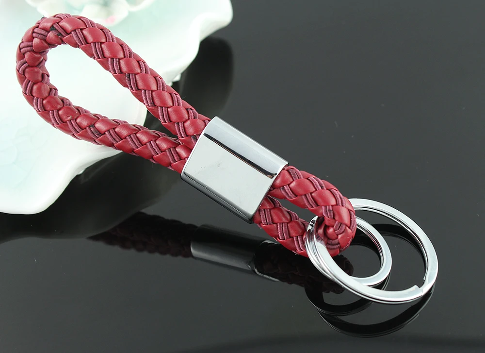 New Business Keychain Braided Leather Zinc Alloy Key Chain