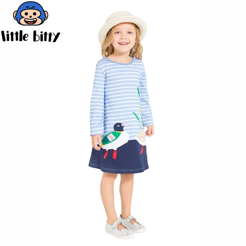 

Princess Dress Children Clothing 100% Cotton Casual Tunic Kids Unicorn Party Costume Girls Dresses With Animal Appliques