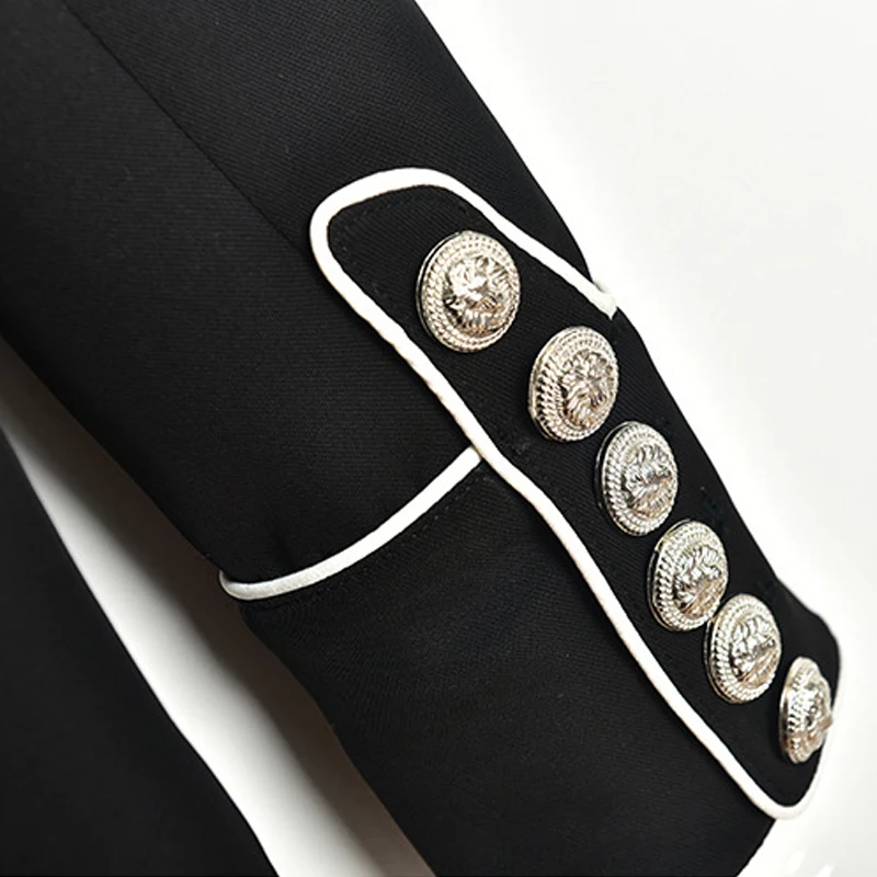 High Quality Chic Design Elegant Women's Blazer Coat Solid Double Breasted Long Sleeve Office Lady Blazers Jackets Plus Size