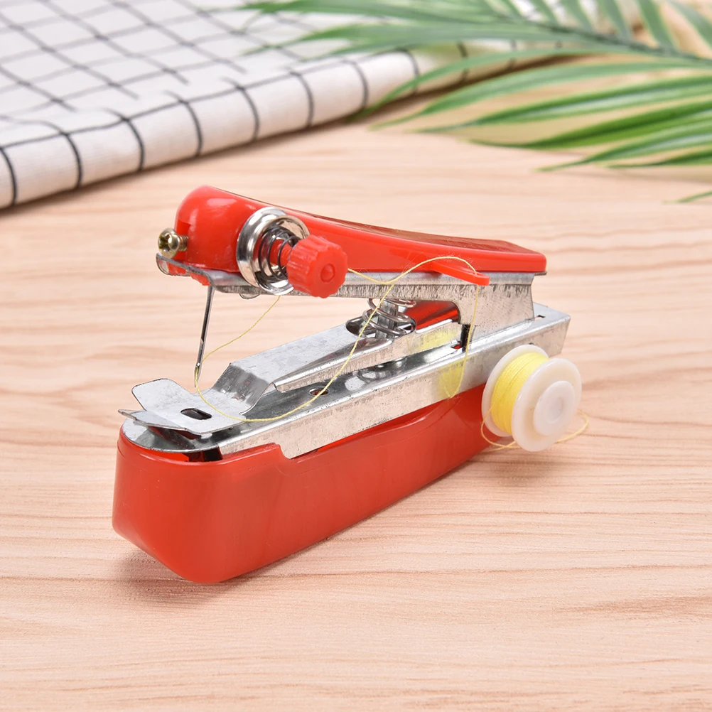 New Mini Hand Held Sewing Machine Portable Needlework Cordless DIY Clothing Fabrics Stitching