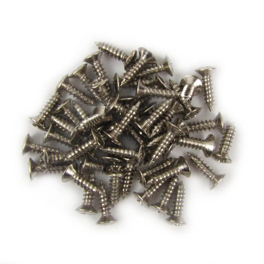 New 50pcs/Pack Chrome Electric Guitar Pickguard Screws Back Plate