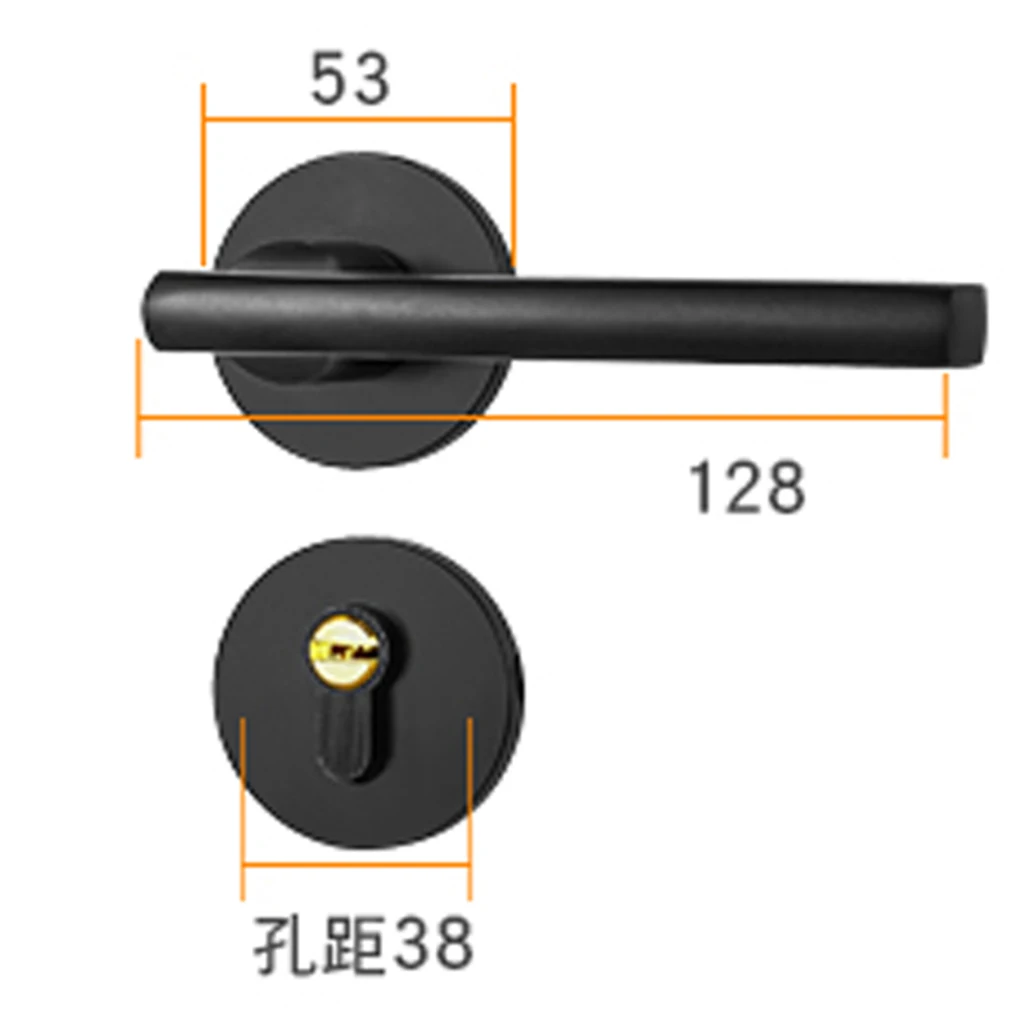Door Handle Lock Front Back Lever Lock Bathroom Bedroom Door Handles #1