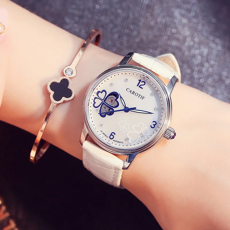 Новое поступление сапфир Авто Механические для женщин часы montre femme Топ Роскошные бабочки уход за кожей лица часы для женщин элегантные женские часы Reloj - Цвет: 9