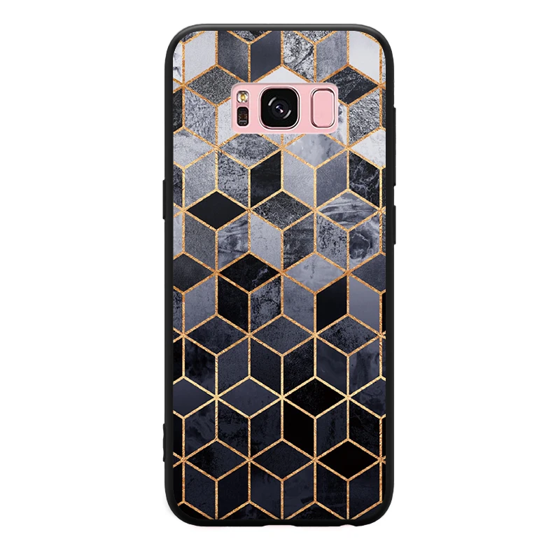 Русалки градиент с геометрическим узором, для Samsung Galaxy S6 S7 край S8 S9 Plus Note 3 4 5 8 9 Жесткий чехол для телефона