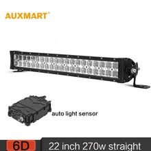 Auxmart 22 inch 280W 6D LED Light Bar Offroad Spot Flood Combo Beam LED Bar 12v 24v For Camper Truck Trailer 4×4 4WD SUV ATV RZV