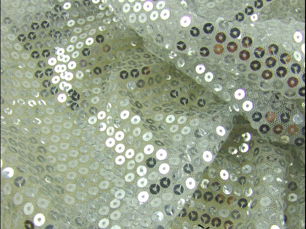 

1 метр 135 см 53,14 "Ширина серебро слоновой кости блестками сетка ткань танцевальное платье одежда материалы MM275