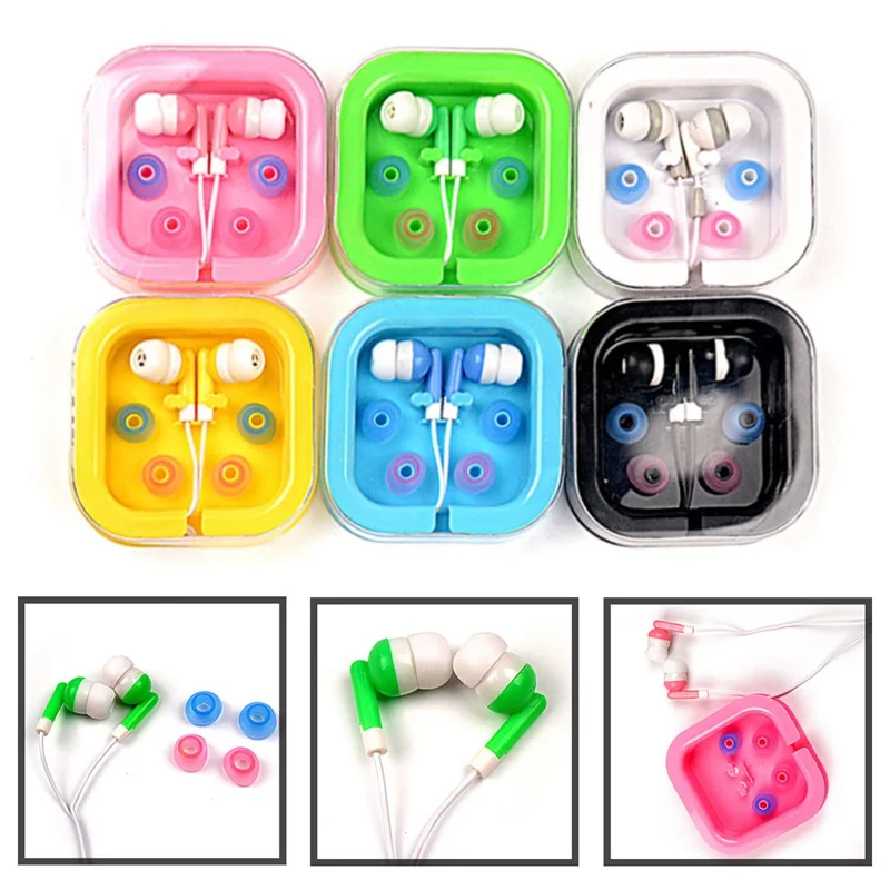 

3.5mm In-Ear Earphones Ultra Bass Stereo In Ear Headset Earbuds For Mp3 Mp4 Music Player With Microphone Storage Box