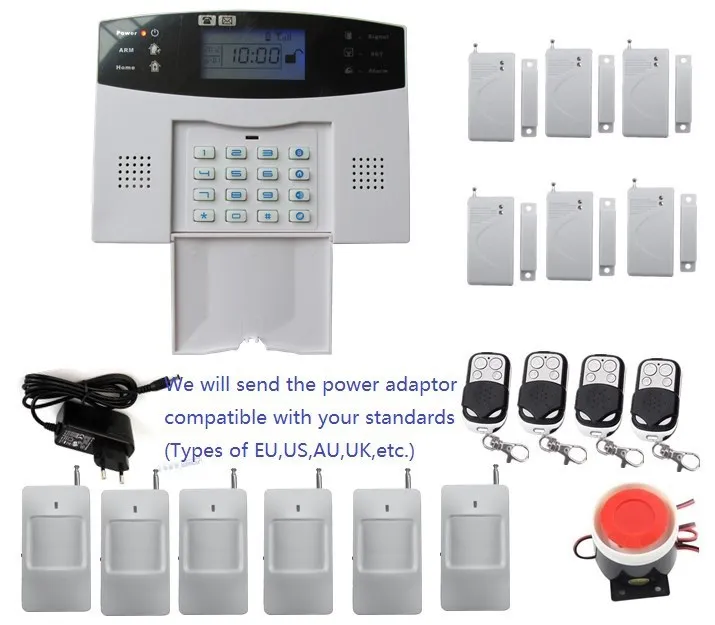 DIY SMS GSM alarm system with English/Chinese/Czech/Russian/Spanish//Italian /German/French/Polish/Slovak/Portuguese for option