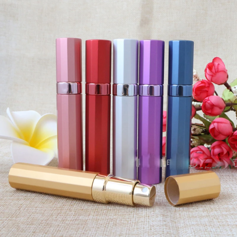 

8ML Polygon Aluminum Refillable Perfume Bottle Spray Empty Cosmetic Container Atomizer Perfume Bottle