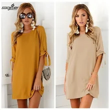 Повседневное платье трапециевидной формы с круглым вырезом и коротким рукавом, 6 цветов, осенне-летнее платье, модные Клубные вечерние платья для женщин Vestidos