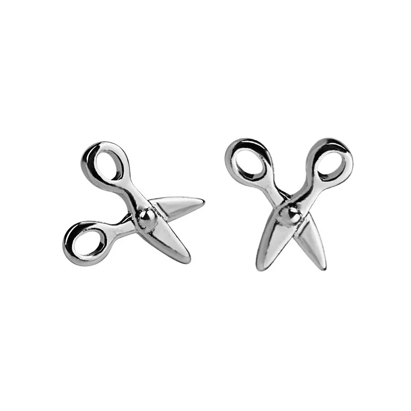 

925 Sterling Silver Scissors Creative Stud Earrings for Women Mini Cute Fashion Jewelry Korean Earrings Valentine's Day Gift
