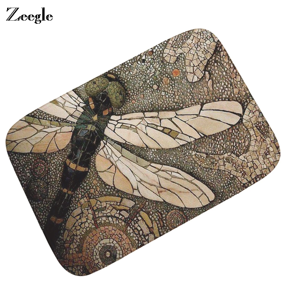 

Zeegle Door Mat Entrance Floor Mat Carpet For Living Room Dragonfly Pattern Doormat Kitchen Carpet Home Decor