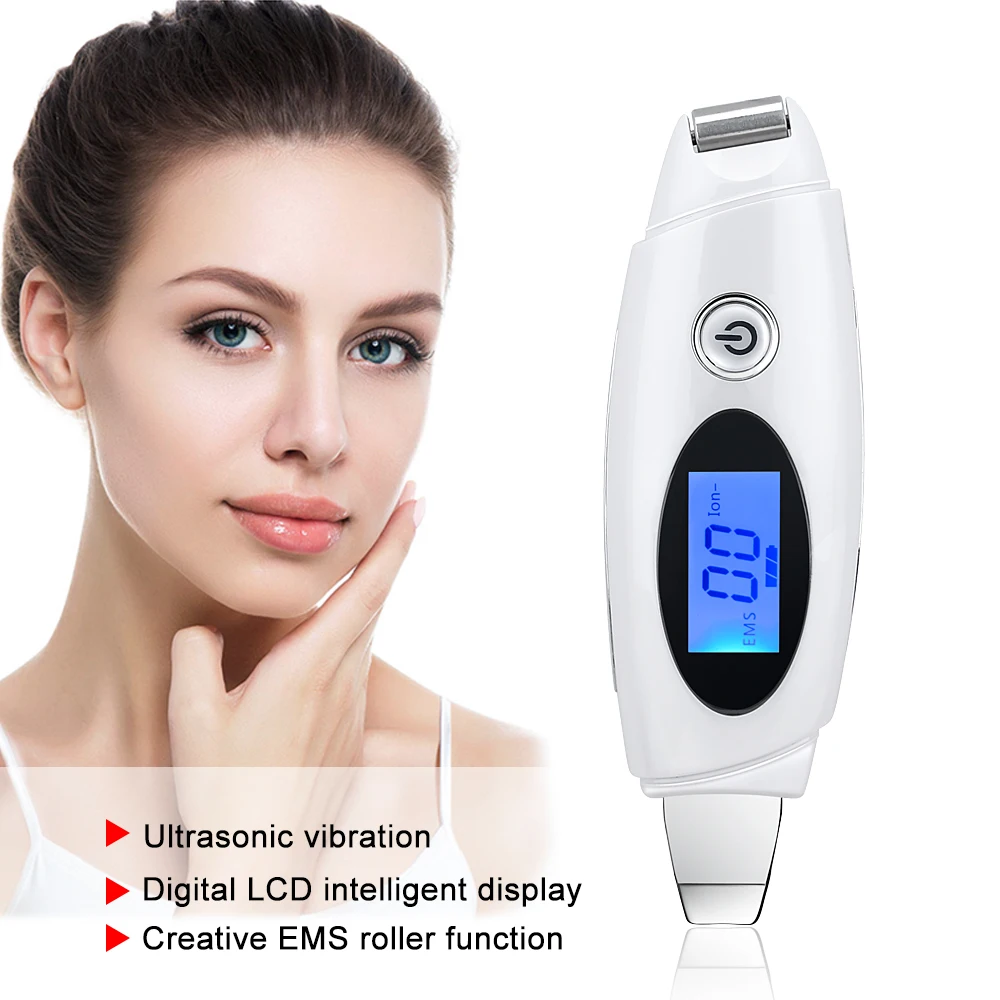 

EMS Microelectronics Blackhead Acne Removal Ion Ultrasound Skin Scrubber Exfoliating Pore Cleanser Whitening Brightening Firming