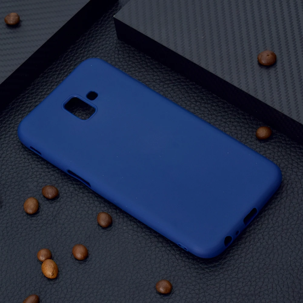 Sunjolly для Samsung Galaxy J6 Plus однотонный Мягкий ТПУ чехол телефона силиконовый розовый