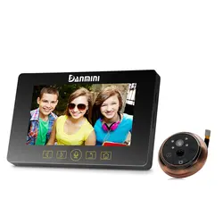 DANMINI 4,3 дюймов Цвет ЖК дисплей домофона видеодомофоны 160 градусов глазок видео дверные звонки 3.0MP ИК безопасная домашняя дверь камера