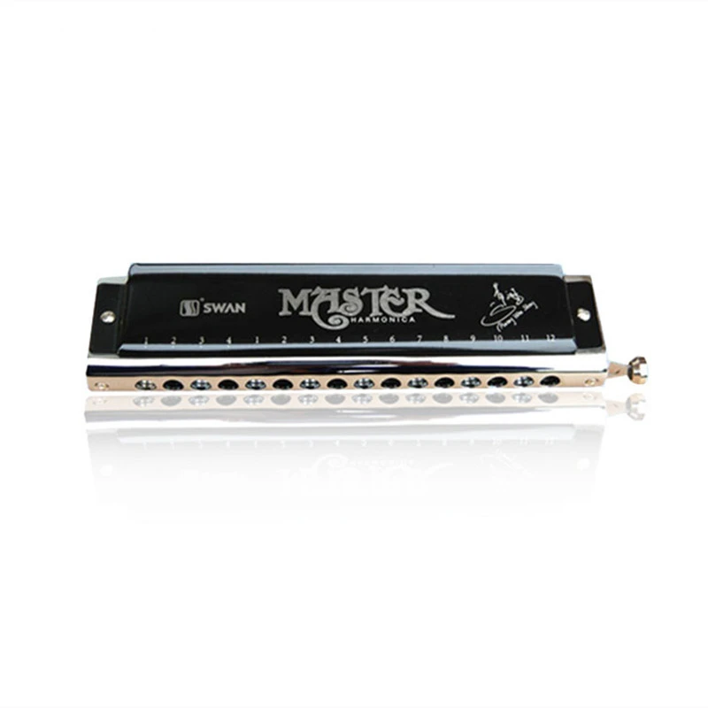 

Professional 16 Holes 64 Tones Chromatic Harmonica Black Color Square Shape Rounded Mouthpiece Musical Instrument Harp Students