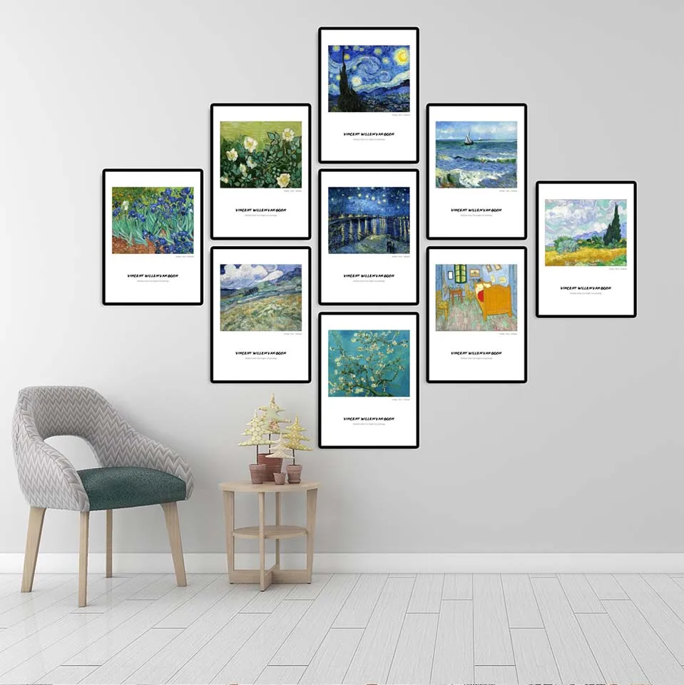 Украшение дома стены искусства плакат Спрей картина Печать холст картины маслом Винсента Виллема ван гога Ван Гога Звездная ночь