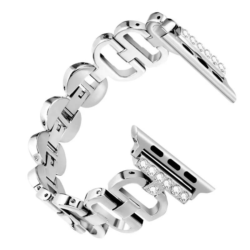 

Diamond Stainless Steel For Apple watch band Strap 4 44mm 40mm bracelet watchbands wrist Iwatch series 4/3/2/1 42mm 38mm correa