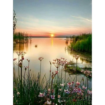

naturally scenery DIY 5D Full Square Diamond Embroidery Round Diamond Painting Cross Stitch Kits Diamond Mosaic Home Decor
