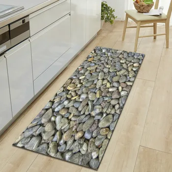 

The Stone Kitchen Rugs 3D Antislip Doormat Blanket India Decoration Child Crawling Mat Sofa Wardrobe Shoe Long Strip Carpet