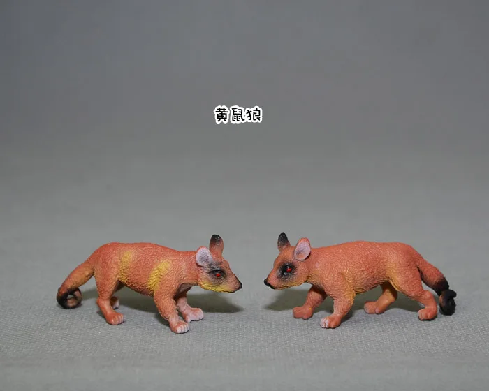 Yellow weasel Small solid animal model toy eco-fri...