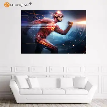 

Nice The Flash Poster Custom Satin Poster Print Cloth Fabric Wall Poster Print Silk Fabric Print Poster 18-1-16
