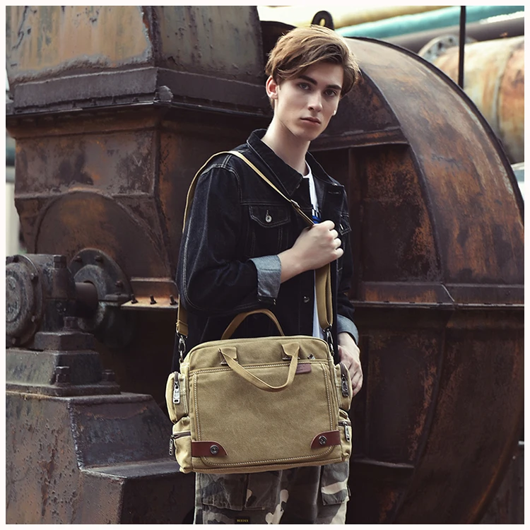 Дизайн! Bavi модная Холщовая Сумка, мужские повседневные сумки через плечо, мужская сумка-мессенджер, высококачественный холщовый портфель для ноутбука