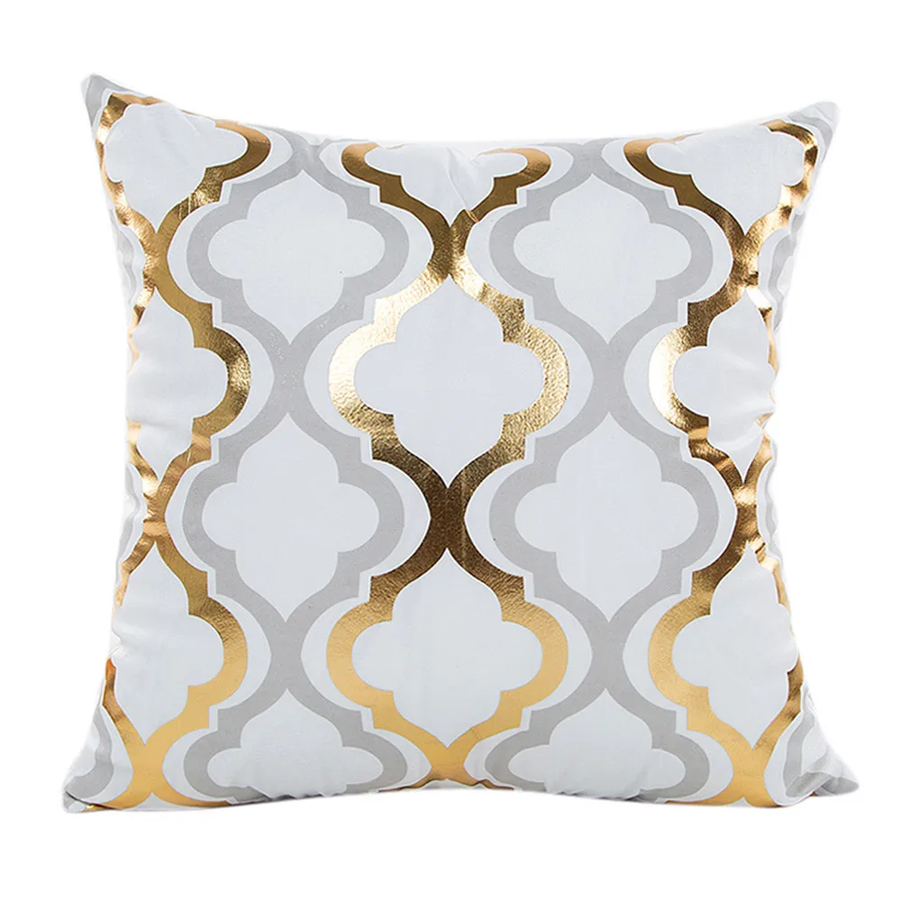 

Gajjar Pillow Case Gold Foil Printing Pillow Case Waist Throw Home Dropshipping support pillows for neck