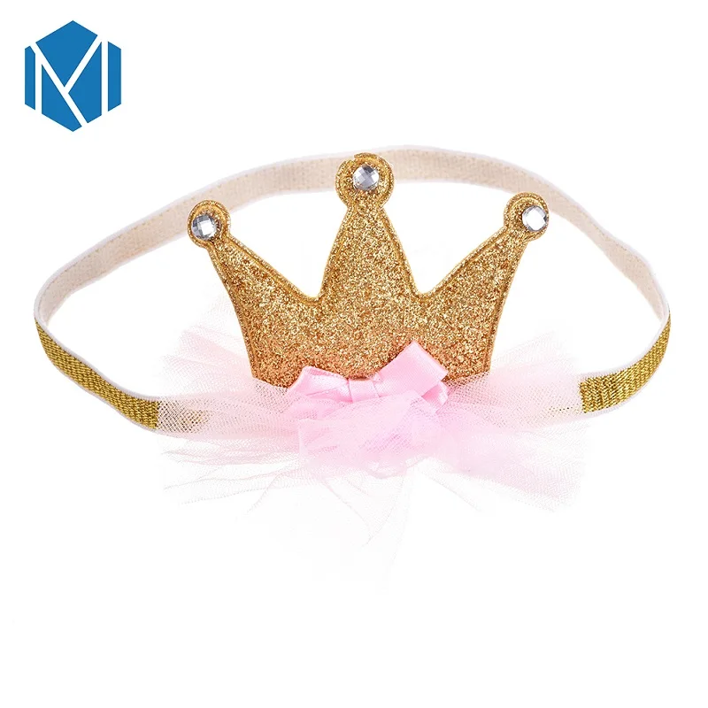 

M MISM 1PC Headband Children&Kids Elastic Lace Bowknot Crown Rhinestone Hair band Newborn Hair Accessories Hair Ornaments