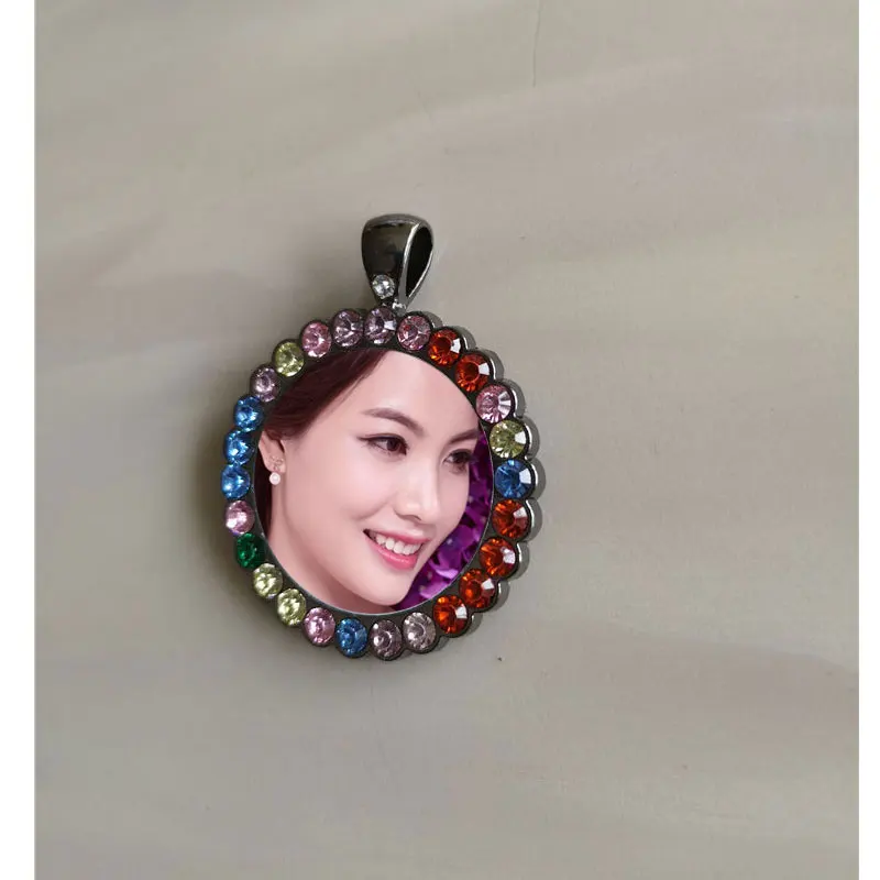 

sublimation blank necklaces pendants high quality round women pendant jewelry hot tranfer printing blank consumable 20pcs/lot