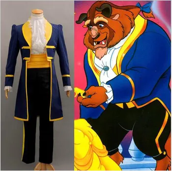 

2017 free custom cosplay costume Beauty and the beas prince Adam beast pack cosplay male halloween stage stage dress