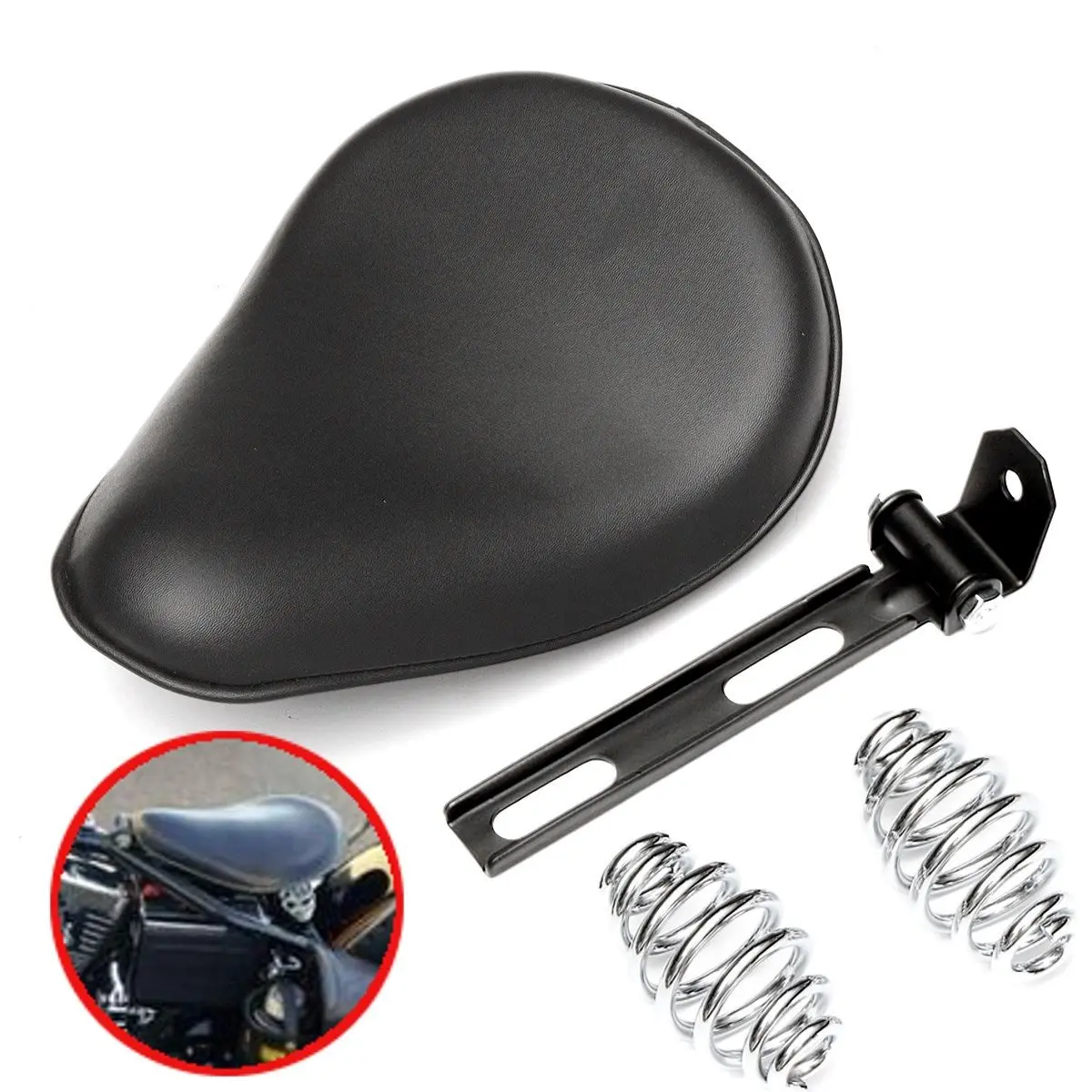 

Motorcycle Driver Solo Seat+3" Spring Bracket T-Bar For Harley Custom Chopper Bobber Sportster